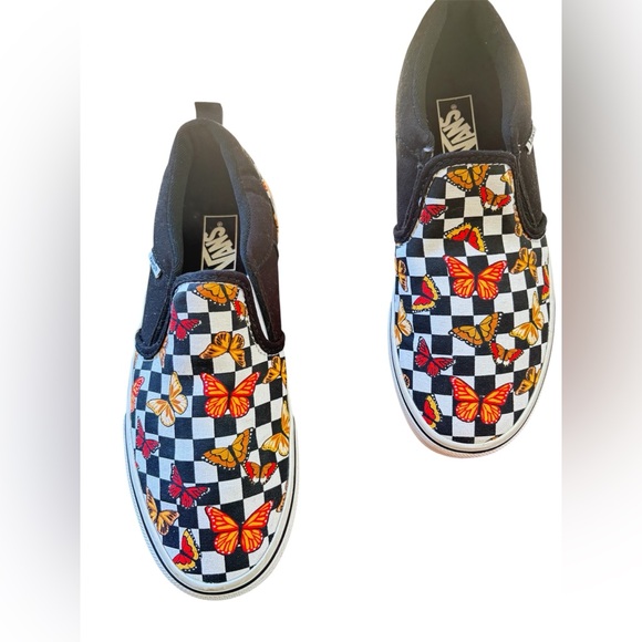 Vans Asher Butterfly Checkerboard Slip-On Shoe